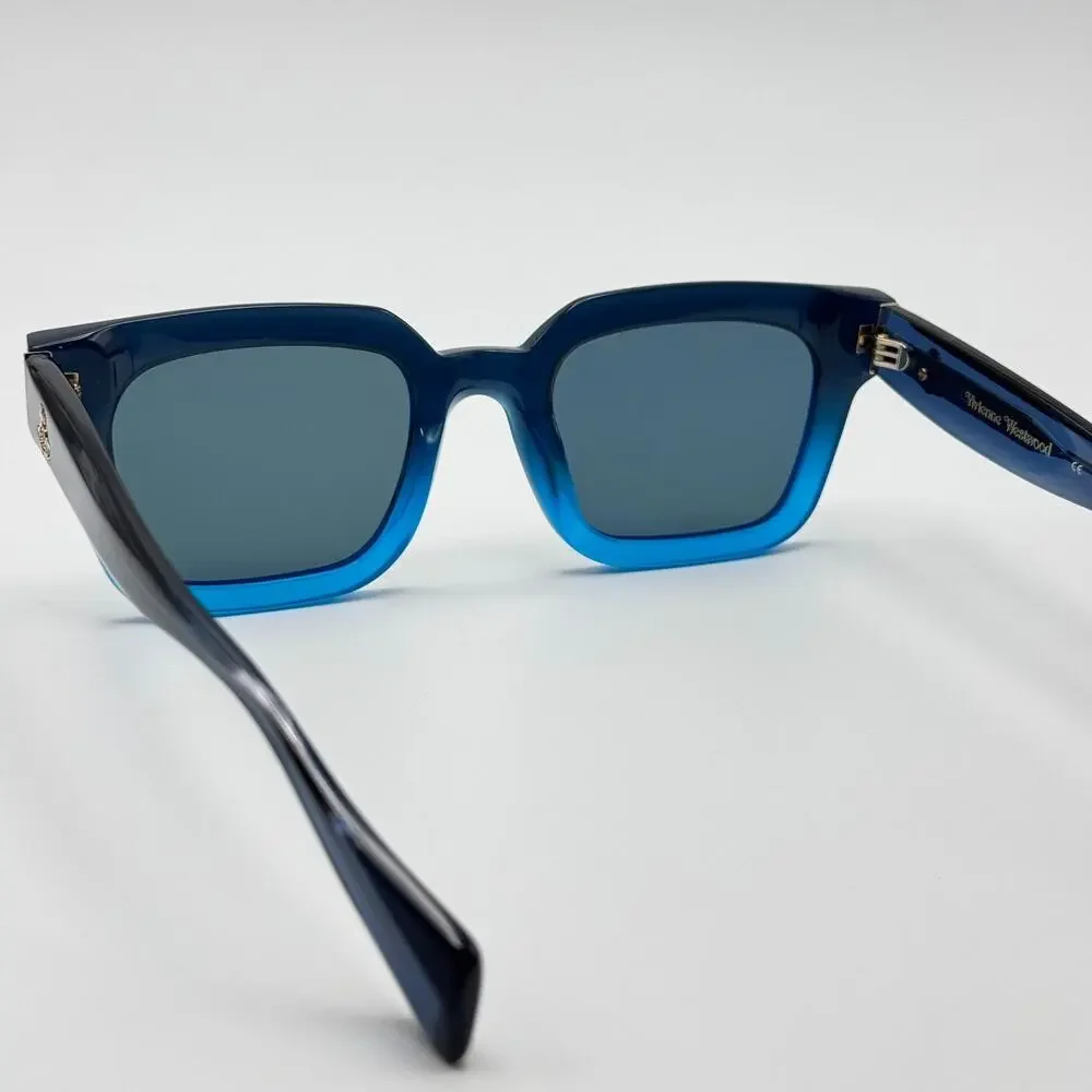 Vivienne Westwood Sunglasses Cary VW5026 602 Blue Colorway Rectangle Frame 51mm